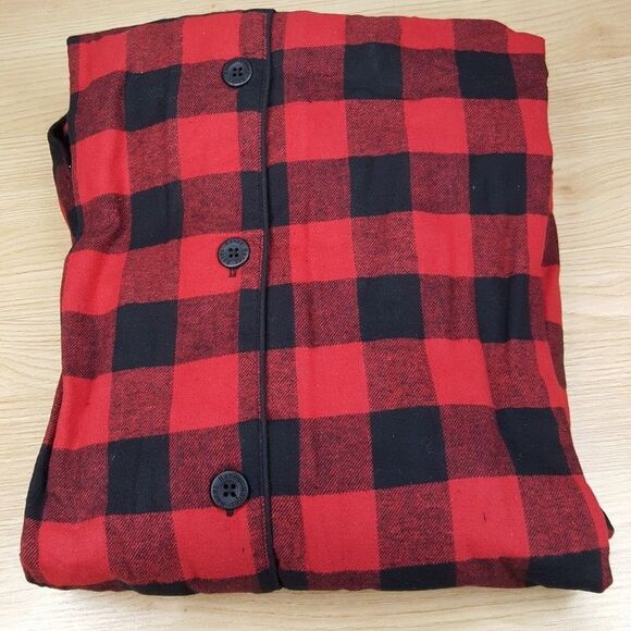 HANES Pajamas Mens Size 2XL Red Buffalo Check Big & Tall Flannel Sleepwear PJs - Picture 4 of 5